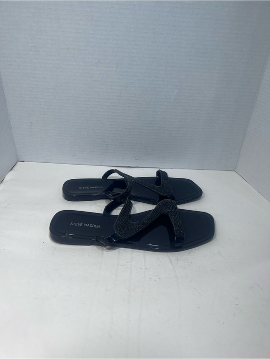 Steve Madden Shoes - Steve Madden Black Rhinestone Cross-Strap Slide Sandals